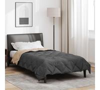 vidaXL Duvet complet toute l'année Anthracite et Taupe 220 x 135 cm
