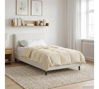 vidaXL Duvet complet toute l'année Crème 155 x 200 cm Microfibre