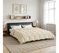 vidaXL Duvet complet toute l'année Crème 200 x 220 cm Microfibre