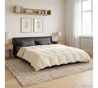 vidaXL Duvet complet toute l'année Crème 220 x 240 cm Microfibre