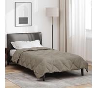 vidaXL Duvet complet toute l'année Gris clair 200 x 135 cm Microfibre