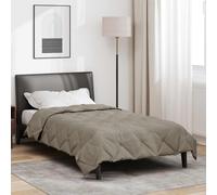 vidaXL Duvet complet toute l'année Gris clair 200 x 135 cm Microfibre