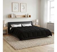 vidaXL Duvet complet toute l'année Noir 200 x 240 cm Microfibre