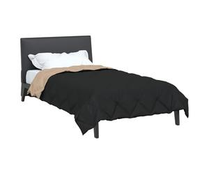 vidaXL Duvet d'été Simple 200 x 155 cm Été 200 GSM Noir et Taupe