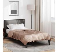 vidaXL Duvet d'été simple Doré 220 x 155 cm Satin et Microfibre