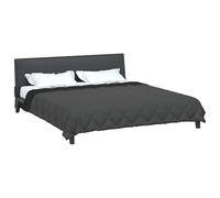 vidaXL Duvet d'été Simple Noir et Anthracite 240 x 260 cm Microfibre, Duvet rectangulaire Moderne, Couette légère en Microfibre, literie d'été, Ensemble Textile stylé