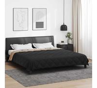 vidaXL Duvet d'été simple Noir et Taupe 220 x 200 cm Microfibre