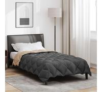 vidaXL Duvet d'hiver Anthracite et Taupe 200 x 140 cm Microfibre