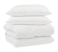 vidaXL Duvet d'hiver avec oreiller 3 pcs Blanc 200 x 200 cm Microfibre