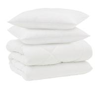 vidaXL Duvet d'hiver avec oreiller 3 pcs Blanc 200 x 220 cm Microfibre