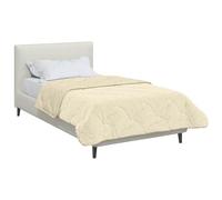 vidaXL Duvet d'hiver Crème 155 x 220 cm Microfibre et Polaire Teddy, Couette Moderne, Couvre-lit Douillet, Couverture Douce, Plaid résistant, Confortable et Fonctionnelle