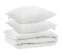 vidaXL Duvet toutes saisons 3 pcs Blanc 240 x 200 cm Microfibre