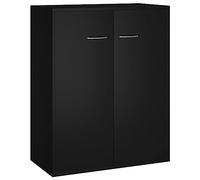 vidaXL Dynamic24 Commode avec 2 Portes en Panneau de Particules Noir 60 x 30 x 75 cm