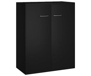 vidaXL Dynamic24 Commode avec 2 Portes en Panneau de Particules Noir 60 x 30 x 75 cm