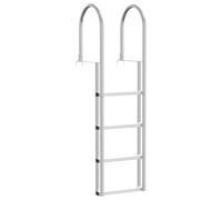 vidaXL Échelle de Dock à 4 étapes Argent 45 ×11,5 ×162 cm Aluminium, Échelle de Quai en Aluminium, Design Moderne antidérapant, étapes légères, accès embarcations, Bord de mer