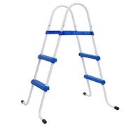 vidaXL Échelle de piscine Bleu et blanc 84 cm Acier