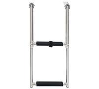 vidaXL Echelle d'Embarquement Pliable 2 Marches Télescopique Antidérapant Piscine Bateau Plate-Forme de Support Sangle de Fixation Acier Inoxydable
