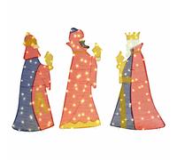 vidaXL Éclairage de Noël 3 pcs Blanc chaud 105 cm tissu