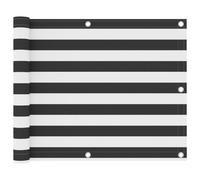 Vidaxl Écran De Balcon Anthracite Et Blanc 75x600 Cm Tissu Oxford Blanc