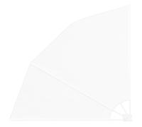 vidaXL Écran de Balcon Blanc 140 x 140 cm, Pliable, résistant aux UV, Cadre en Acier Peint, Forme en éventail, Solution Manuelle, Surface Opaque et Lisse pour l'été