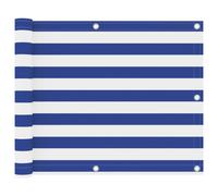 vidaXL Balkonscherm 75x400 cm oxford stof wit en blauw134913 Blanc G