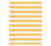 Vidaxl Écran De Balcon Blanc Et Jaune 120x600 Cm Tissu Oxford Jaune