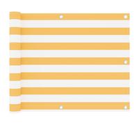 Vidaxl Écran De Balcon Blanc Et Jaune 75x400 Cm Tissu Oxford Jaune