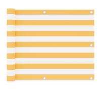 Vidaxl Écran De Balcon Blanc Et Jaune 75x600 Cm Tissu Oxford Jaune