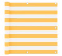 vidaXL Balkonscherm 90x400 cm oxford stof wit en geel134905 Blanc G