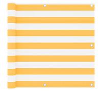 vidaXL Ecran de Balcon Brise-Vue Brise-Vent de Jardin Ecran de Protection Ecran d'Intimité Extérieur Imperméable Blanc et Jaune 90x600 cm Tissu Oxford