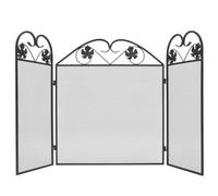 vidaXL Écran de cheminée 3 panneaux Fer Noir