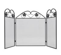 vidaXL Écran de cheminée 3 panneaux Fer Noir
