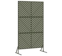 vidaXL Écran de confidentialité 100 x 50 x 180 cm Acier Vert Olive | Métal super costaud qui tient le coup, Motif chevron stylé, Parfait pour les espaces extérieurs actuels