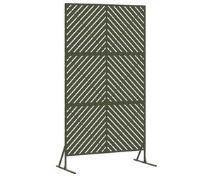vidaXL Écran de confidentialité 100 x 50 x 180 cm Acier Vert Olive | Métal super costaud qui tient le coup, Motif chevron stylé, Parfait pour les espaces extérieurs actuels