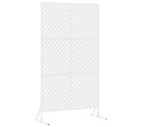 vidaXL Écran de confidentialité Blanc 100 x 50 x 180 cm Acier, Écran de Jardin Moderne, séparateur extérieur rectangulaire, Panneau esthétique pour terrasse