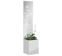 vidaXL Écran de confidentialité de Jardin Floral Argenté 32 x 140 cm, Jardin et terrasse, Séparateur extérieur Moderne, Décorations, Écran de Vie privée stylé, Structure contemporaine