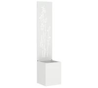 vidaXL Écran de confidentialité de Jardin Floral Blanc 32 x 140 cm, Jardin et terrasse, Séparateur extérieur Moderne, Décorations, Écran de Vie privée stylé, Structure contemporaine