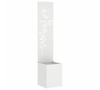 vidaXL Écran de confidentialité de Jardin Floral Blanc 32 x 140 cm, Jardin et terrasse, séparateur Moderne, décorations stylées, écran de confidentialité Chic, Enceinte contemporaine