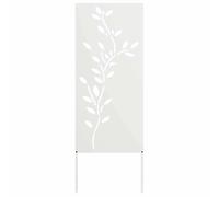 vidaXL Panneau décoratif de jardin 50 x 140 cm Blanc – Rectangle moderne, écran extérieur