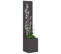 vidaXL Écran de confidentialité de Jardin Floral Noir 32 x 32 x 150 cm, Inlays décoratifs, écran Moderne de Jardin et terrasse, séparateur de Vie privée, Panneau paysager extérieur