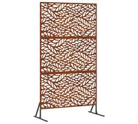 vidaXL Panneau de clôture Acier Corten motif feuilles – Design moderne – Grand