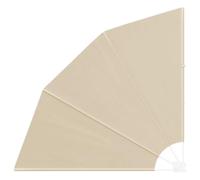 vidaXL Écran de confidentialité Pliable pour l'extérieur, Beige, 140 x 140 cm. Il a Un Cadre en métal laqué, résistant aux UV, et Un Tissu en Polyester. Ombre réglable comme Un éventail, idéal pour l