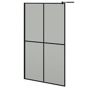 vidaXL Écran de douche 118x190 cm Verre trempé foncé