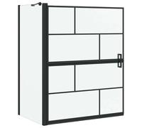 vidaXL Écran de douche de bain Noir et transparent 100 x 67 x 129.5 cm