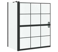 vidaXL Écran de douche de bain Noir et transparent 100 x 67 x 129.5 cm
