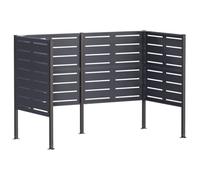 vidaXL Écran pour Poubelle 167 x 85 x 113 cm Acier Anthracite