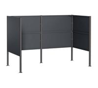 vidaXL Écran pour Poubelle 167 x 85 x 113 cm Acier Anthracite