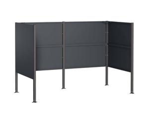 vidaXL Écran pour Poubelle 167 x 85 x 113 cm Acier Anthracite