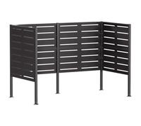 vidaXL Écran pour Poubelle 167 x 85 x 113 cm Acier Noir
