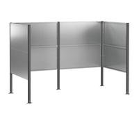 vidaXL Écran pour poubelle 167 x 85 x 113 cm Argenté